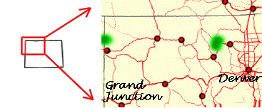 North West Colorado map