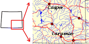 South east Wyoming map