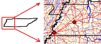 East Tennessee map